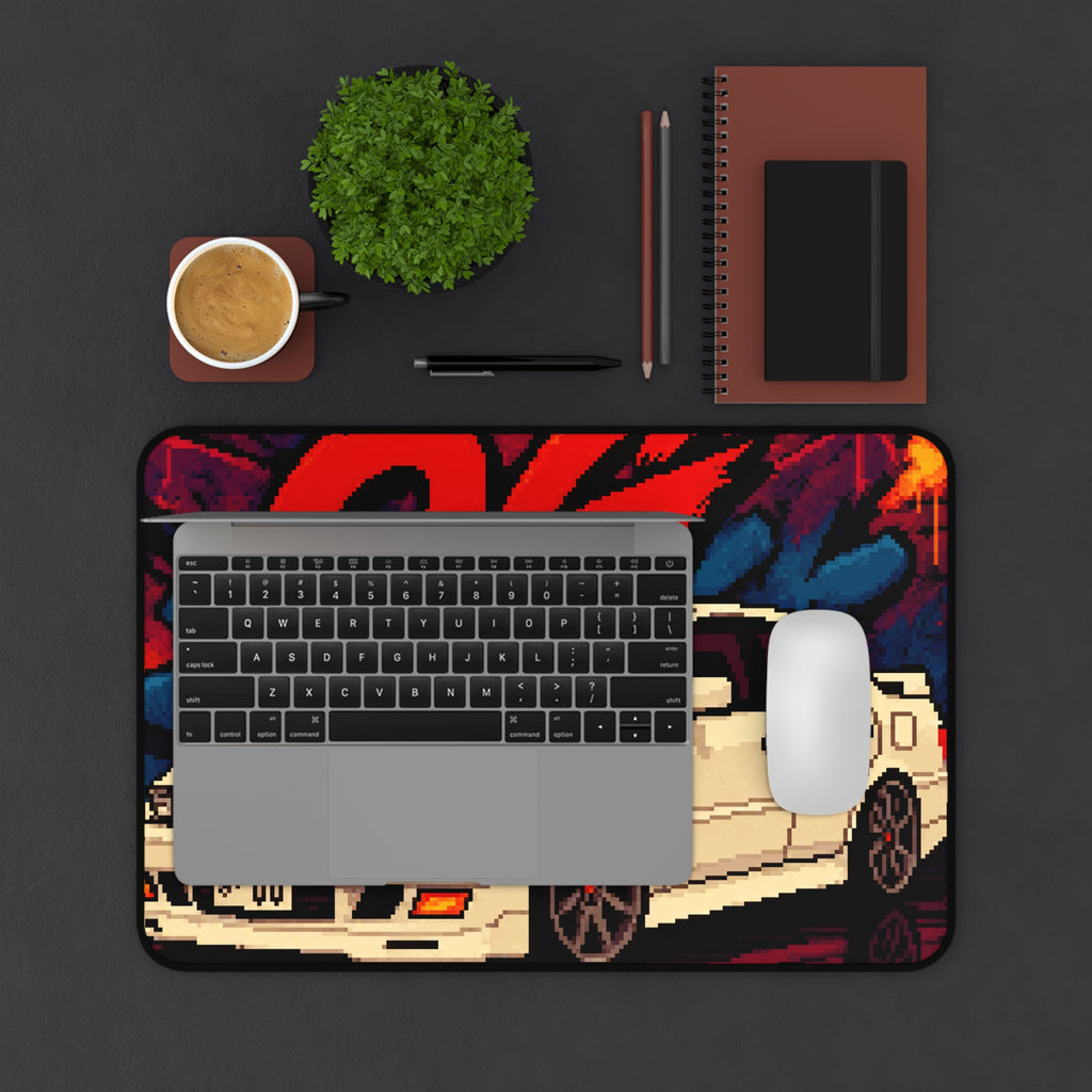 Popojijo OG Retro Pixel JDM Car Desk Mat | Racing Skyline Gaming Mouse Pad